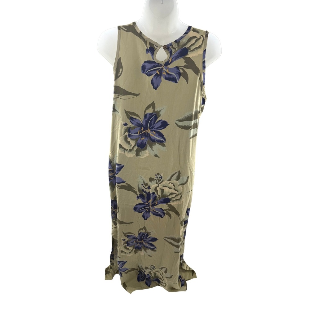 Tommy Bahama Womens Silk Maxi Dress Floral Vintage Sage Green Sleeveless Medium - Picture 6 of 8